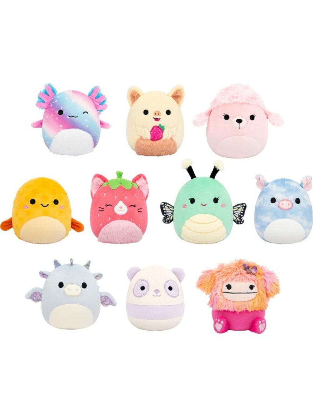 10-Pack Squishmallows Plush Toys – Soft, Cuddly, Collectible Stuffed Animals